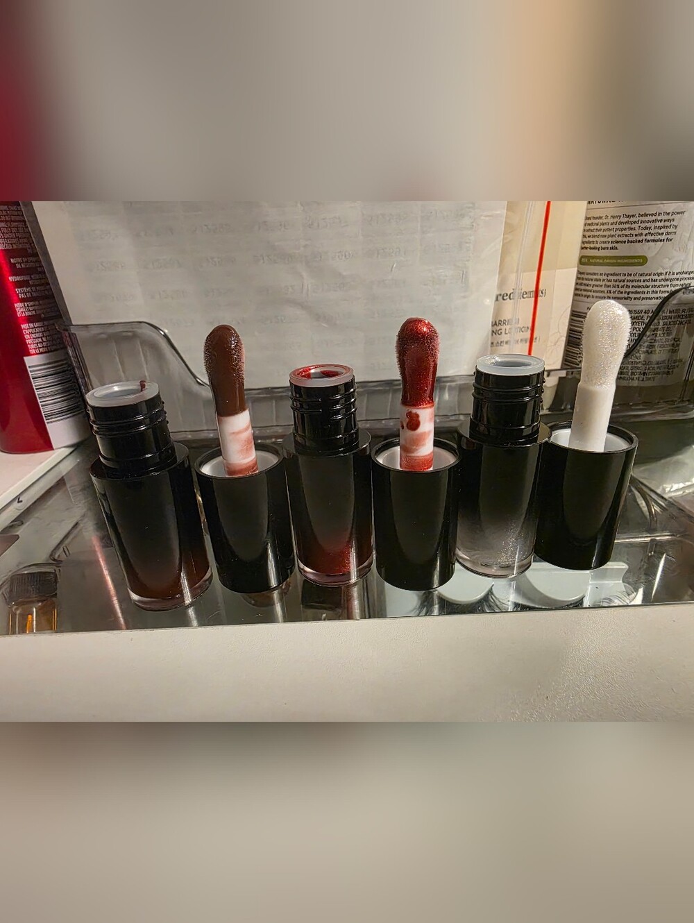 Liquid Lipstick Duo - Deep Brown & Metallic Red